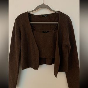 Fuzzy Tank and Cardigan Set M